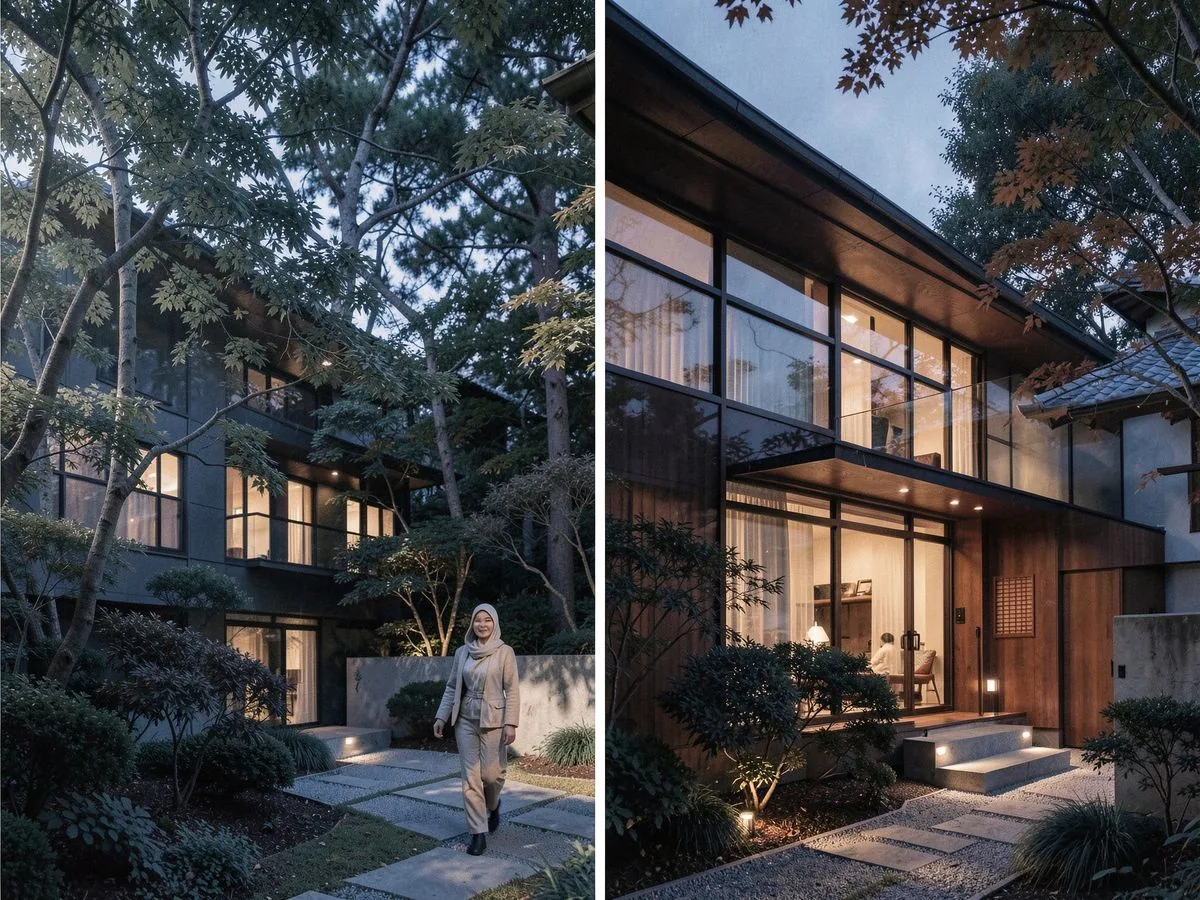 Yanaka Woodland Retreat before and after renovation